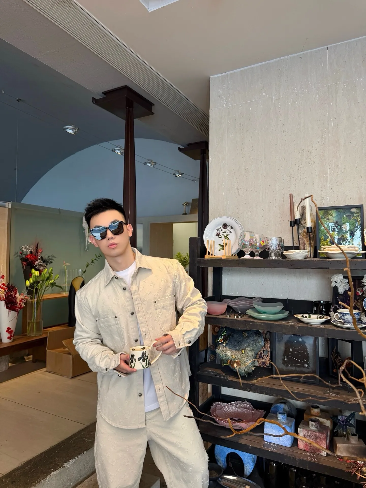 Louis Vuitton/Louis Vuitton presbyopic needle-punched denim shirt jacket